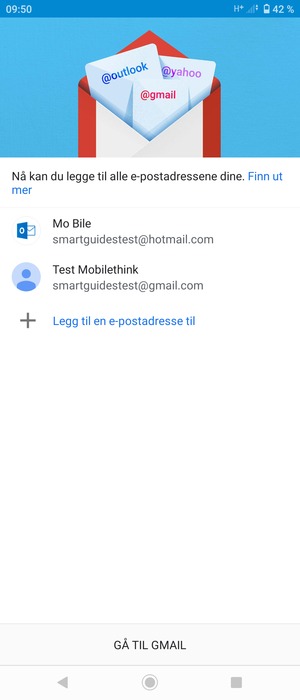 Velg GÅ TIL GMAIL