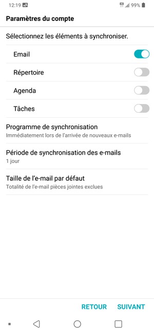 Sélectionnez SUIVANT