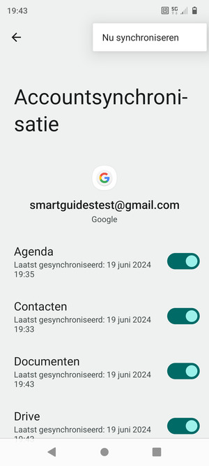 Selecteer Nu synchroniseren