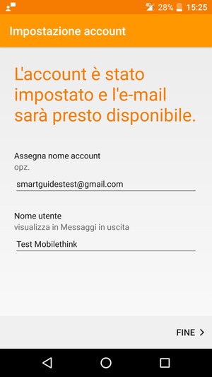 Scegli un nome per il tuo account e inserisci il tuo nome. Seleziona FINE