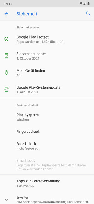 Wählen Sie Displaysperre