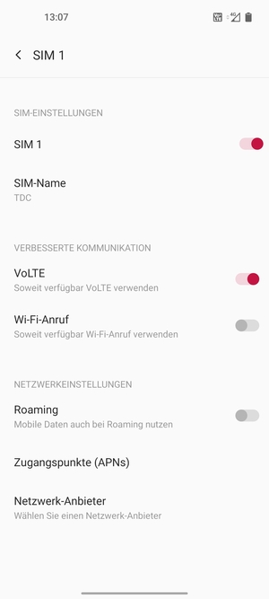 Um das Netzwerk zu wechseln, falls Probleme auftreten, wählen Sie Netwerk-Anbieter