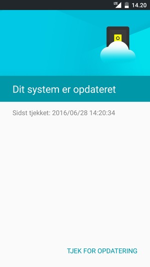 Vælg TJEK FOR OPDATERING