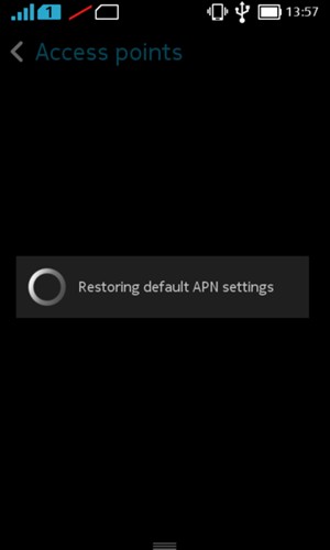 Your phone will reset to default Internet and MMS settings