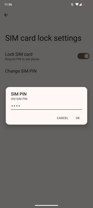 Enter Old SIM PIN and select OK