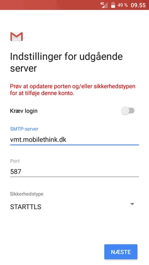 Vælg Sikkerhedstype