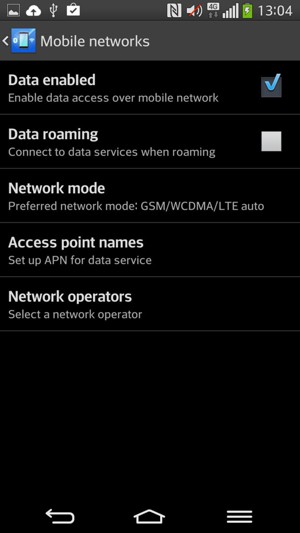 Select Access point names