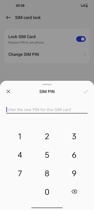 Enter your New SIM PIN and select OK