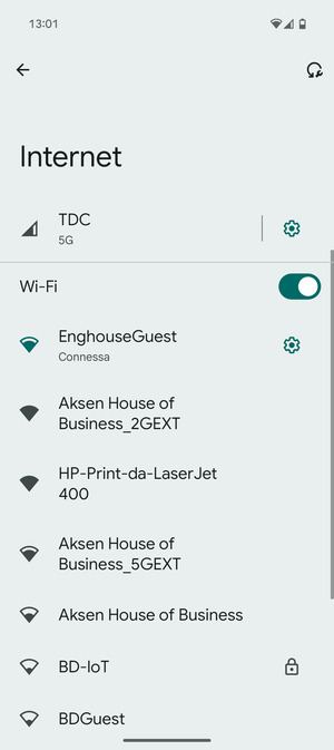 Ora sei connesso alla rete Wi-Fi