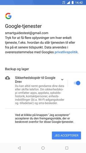 Vælg JEG ACCEPTERER