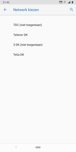 Selecteer een netwerkoperator uit de lijst