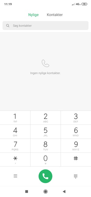Tryk og hold 1-tallet nede