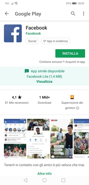 Seleziona INSTALLA