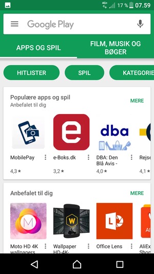 Vælg søgefeltet