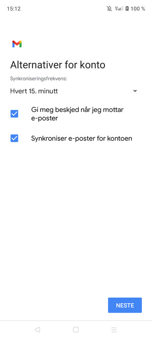 Velg NESTE
