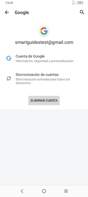 Seleccione Sincronización de cuentas