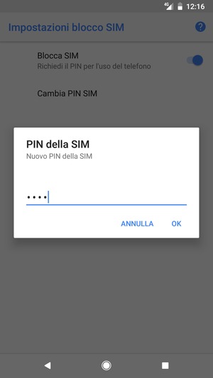 Inserisci Nuovo PIN della SIM e seleziona OK