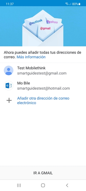 Seleccione IR A GMAIL
