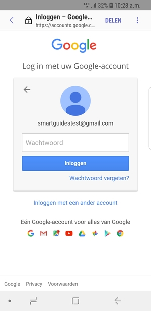 Voer uw Gmail wachtwoord in en selecteer Inloggen