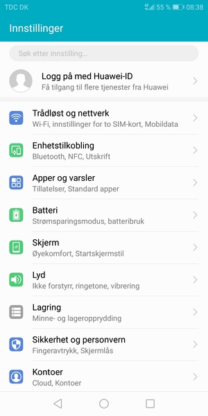 Velg Trådløst og nettverk