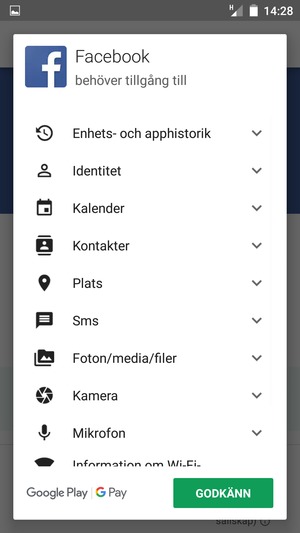 Välj GODKÄNN