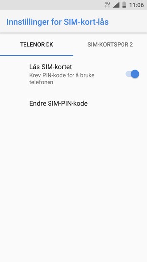 Velg Endre SIM-PIN-kode