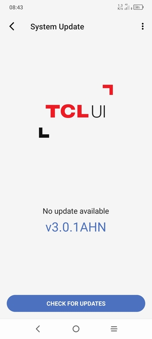 If your phone is up to date, you will see the following screen