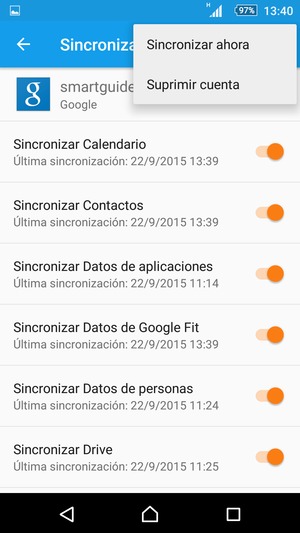 Seleccione Sincronizar ahora