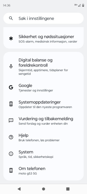 Bla til og velg Systemoppdateringer