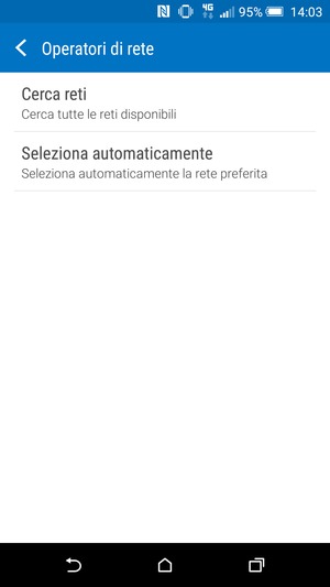 Seleziona Cerca reti