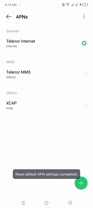 Your phone will reset to default Internet and MMS settings