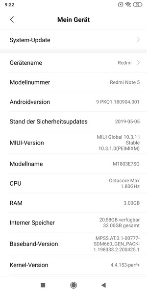 Wählen Sie System-Update