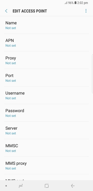 Enter Internet information