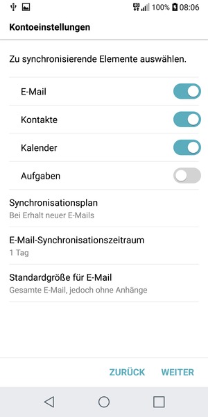 Wählen Sie WEITER