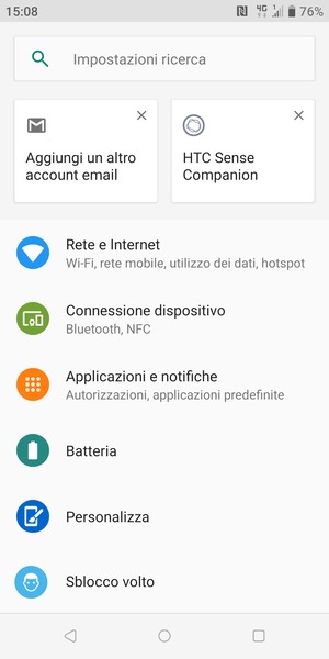 Seleziona Rete e Internet