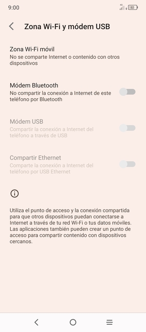 Seleccione Zona Wi-Fi móvil
