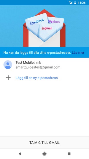 Välj TA MIG TILL GMAIL
