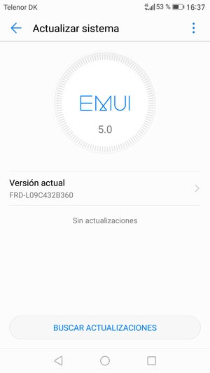 Si su teléfono está actualizado, verá la siguiente pantalla