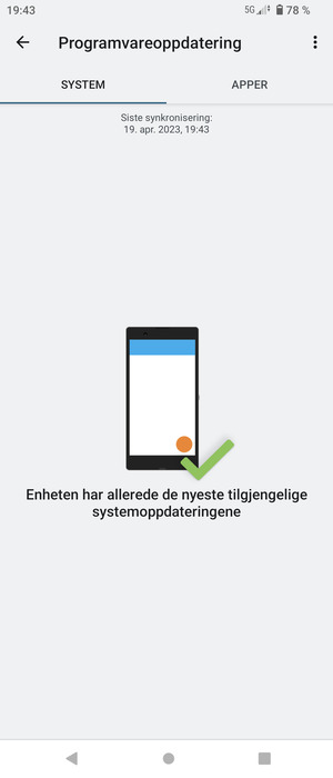 Hvis telefonen din er oppdatert, vil du se følgende skjermbilde