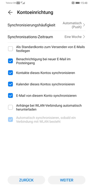 Wählen Sie WEITER