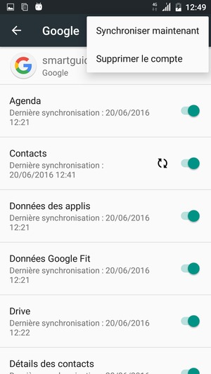 Sélectionnez Synchroniser maintenant