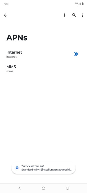 Wählen Sie Neuer APN