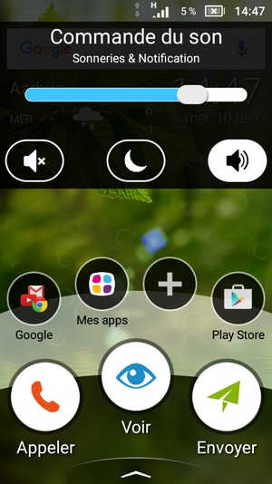 Maintenir appuyé pour baisser le volume au niveau requis