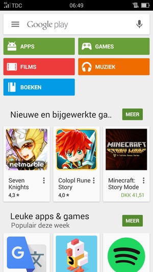 Selecteer de zoekbalk