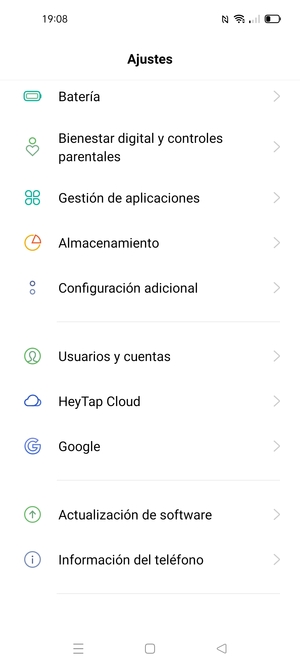 Desplácese y seleccione Actualización de software