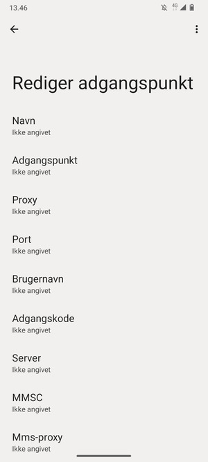 Indtast internet-oplysninger