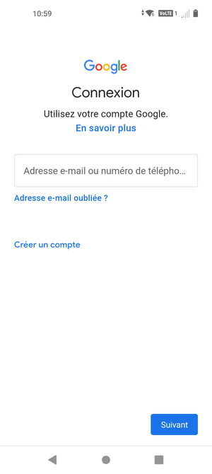 Saisissez votre adresse Gmail et sélectionnez Suivant