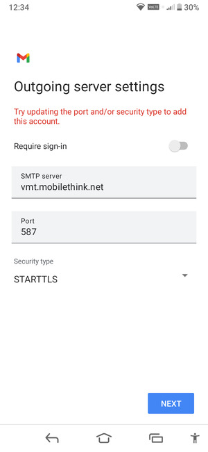 Select Security type