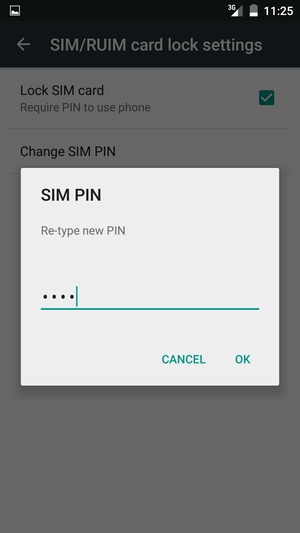 Confirm your new SIM PIN and select OK
