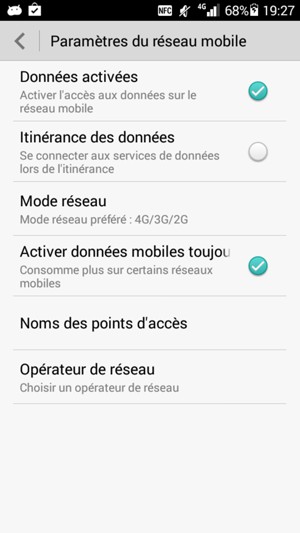 Pour changer de réseau en cas de problèmes de réseau, sélectionnez Opérateur de réseau